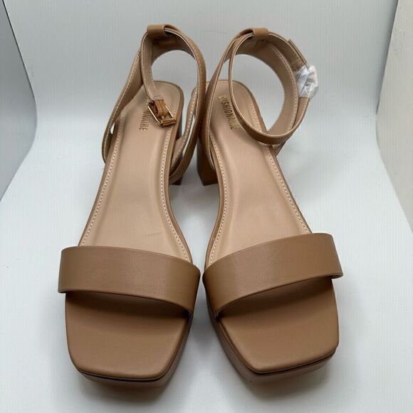 CUSHIONAIRE Women's platform dress sandal +Memory Foam 9.5 NUDE - Picture 2 of 8